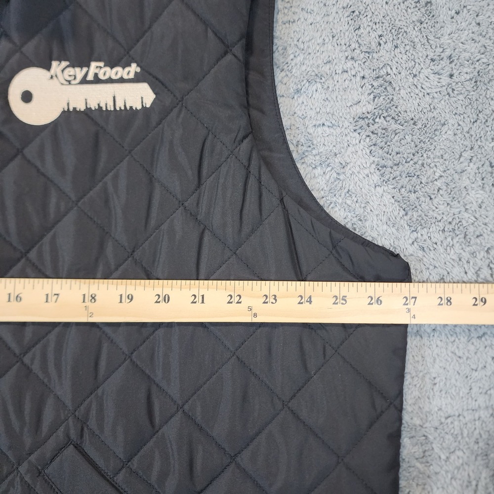 Brooks Brothers Puffer Quilted Vest Men's 2XL Black Key Food Logo Full Zip EUC - Picture 9 of 11